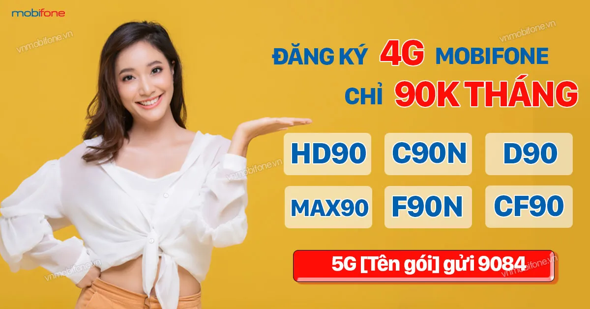 Cách đăng ký, hủy đăng ký, gia hạn 4G Mobifone tháng