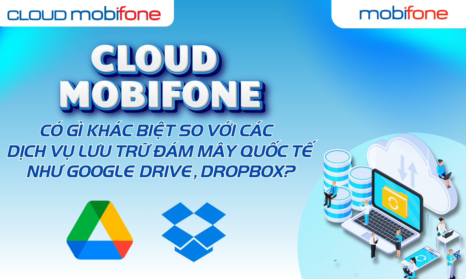 177 - Cloud MobiFone có gì khác biệt so với các dịch vụ lưu trữ đám mây quốc tế như Google Drive, Dropbox